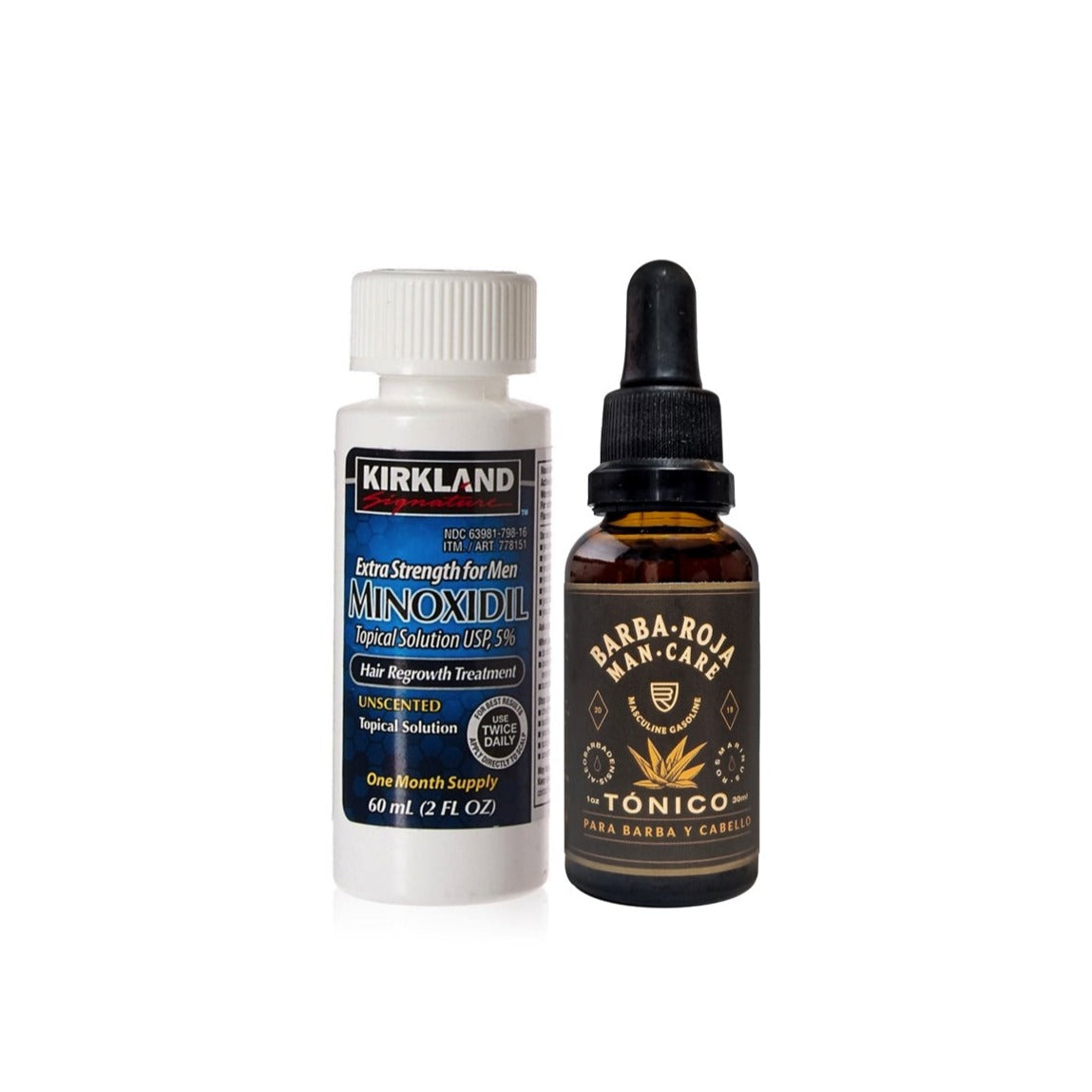 KIT: 👉 Minoxidil Kirkland 5% + Tónico Barba Roja